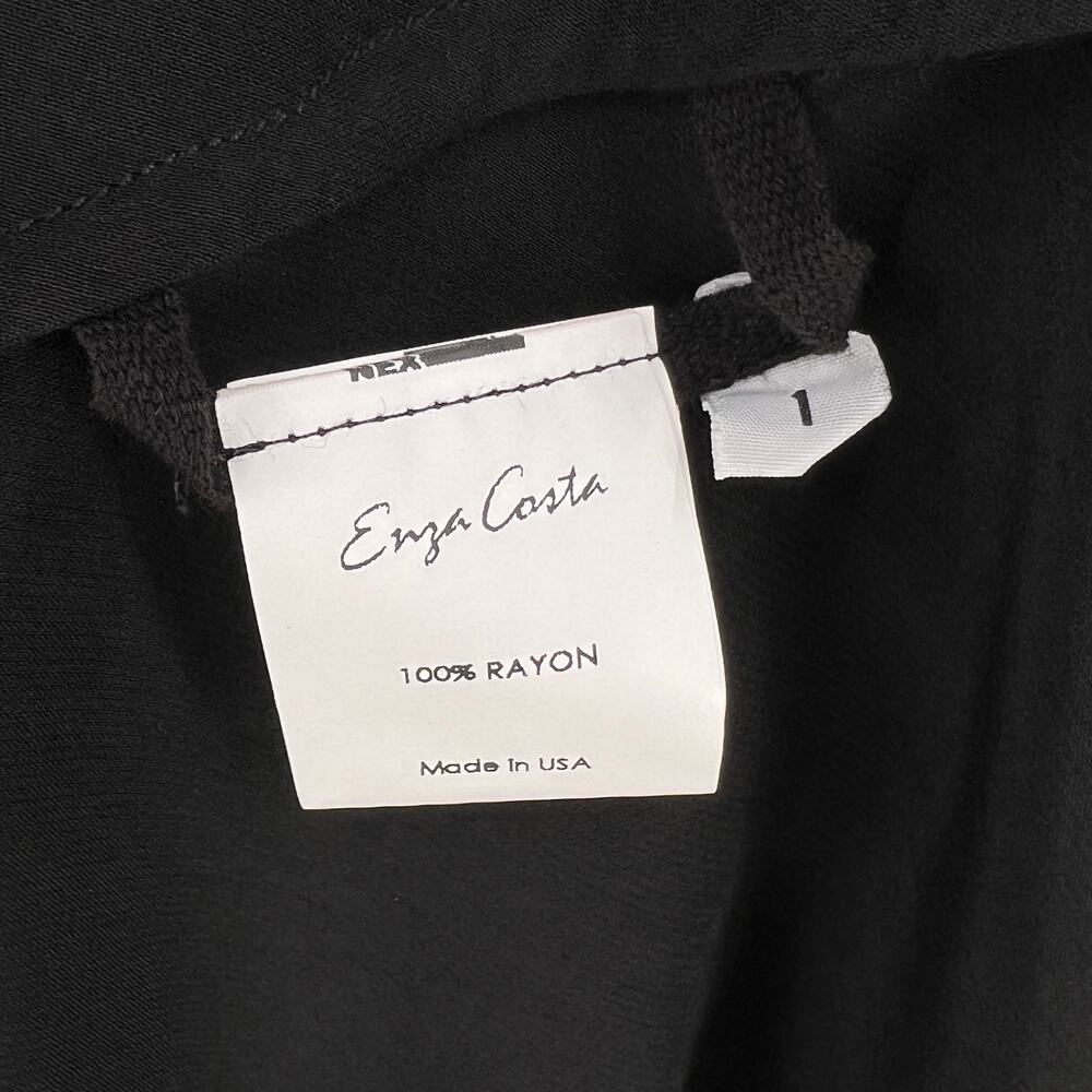 ENZA COSTA Satin Bias Cut Skirt Womens Small 1 Black Midi Pull on Slip Maxi NWOT - Picture 11 of 16